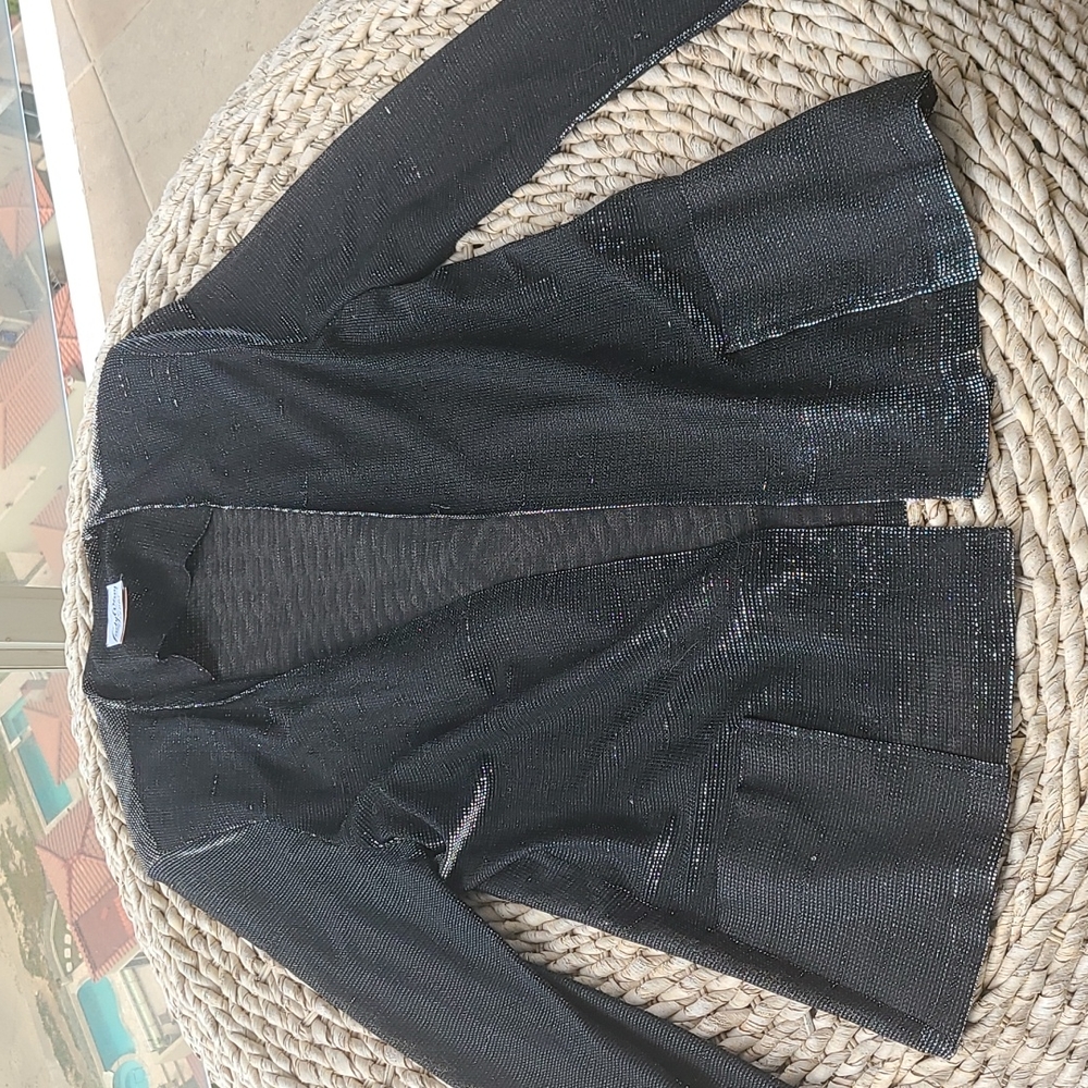 Shimmery semi sheer blazer